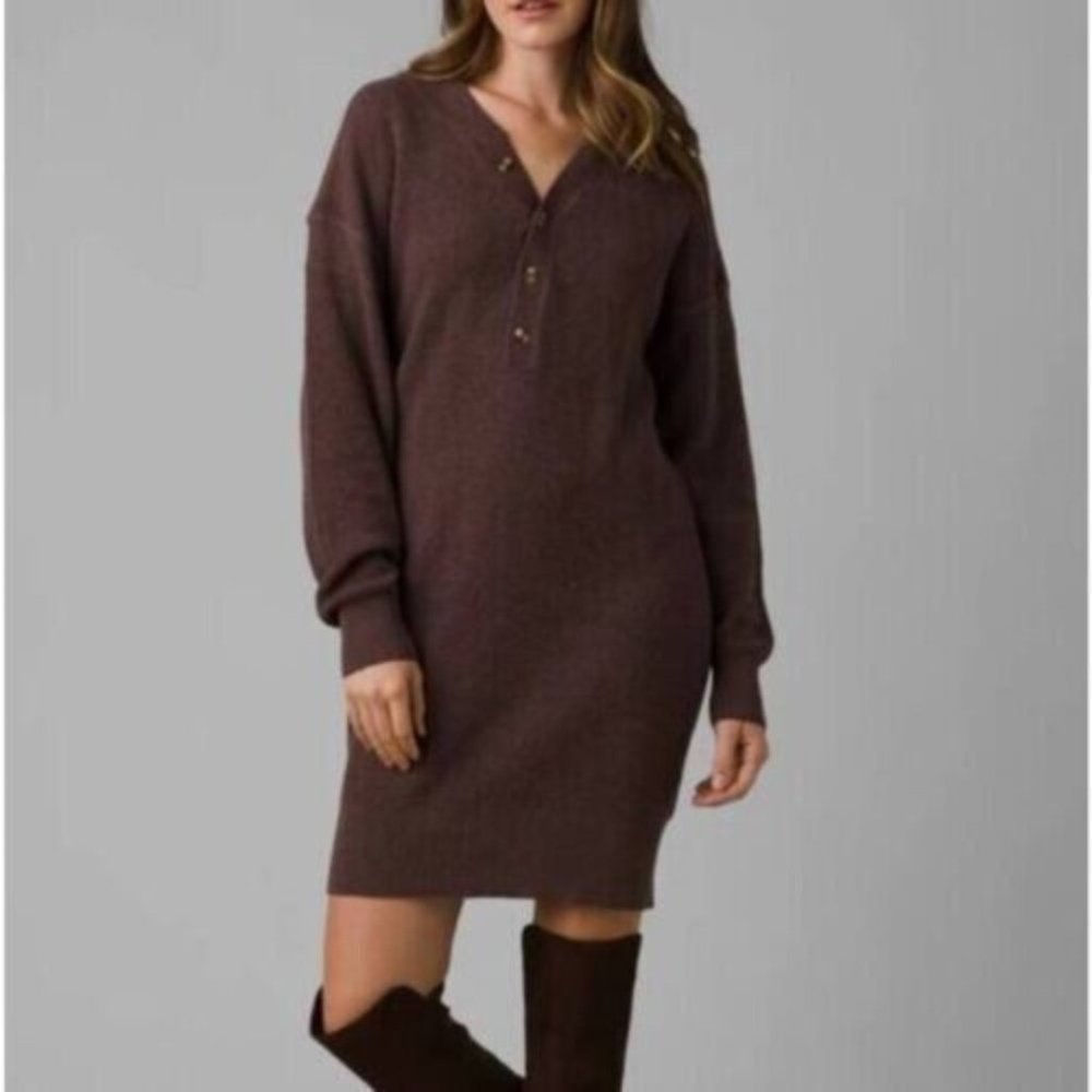 PrAna Milani Henley Dress Clove Women's Size M